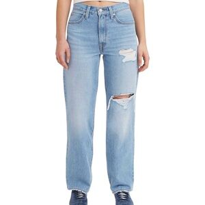 Levi’s ’94 Baggy Destructed Jeans Light Wash High Rise Straight Leg Size 25 x 31